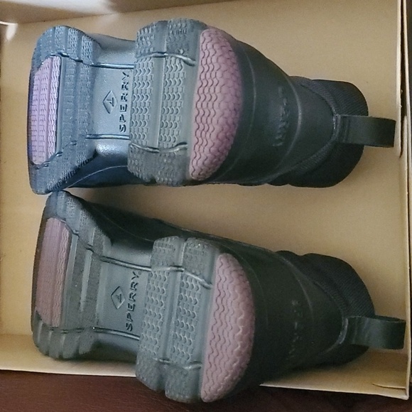 Sperry boots women's size 7 black duck flat zip zippered water resistant - Picture 11 of 12